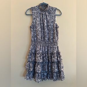 MSK Blue Summer Ruffle Dress - NWOT - Size M